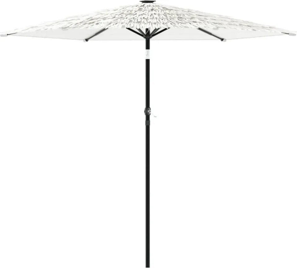 vidaXL Umbrelă soare de grădină stâlp din oțel, alb 223x223x213cm