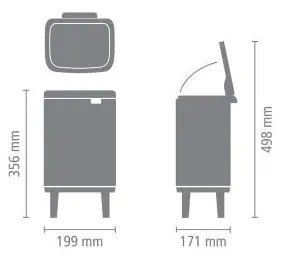 Coș de gunoi argintiu mat din oțel 4 l Bo Hi – Brabantia