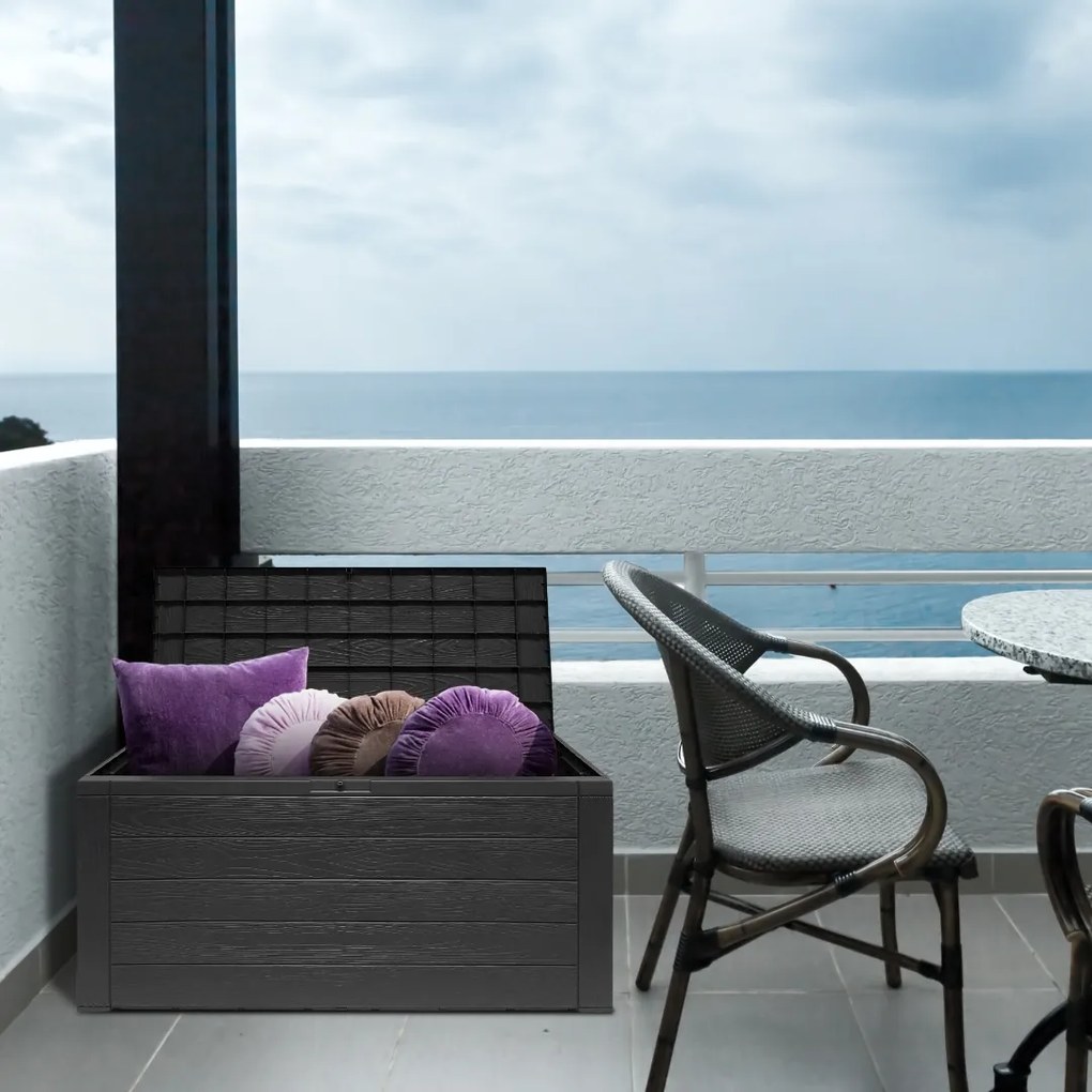 Cutie de depozitare WOODEBOX, 280L, 120x46x57cm, antracit Prosperplast