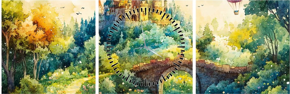 Tablou - Castel de Poveste (cu ceas) (90x30 cm)