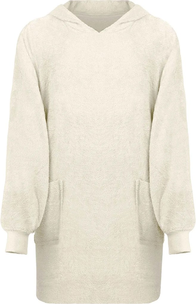 vidaXL Hanorac pătură KINN Crem L Bumbac