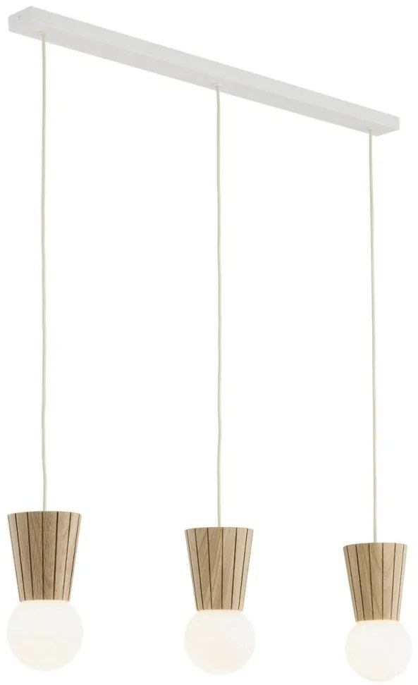 Lustra cu 3 pendule lemn stil scandinav VOLANTE 6357