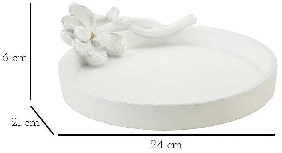 Tavă decorativă din polirășină ø 21 cm Magnolia – Mauro Ferretti
