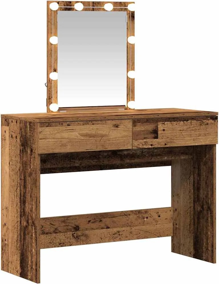 vidaXL Masă de Machiaj Lemn vechi 100 x 40 x 130 cm Lemn compozit