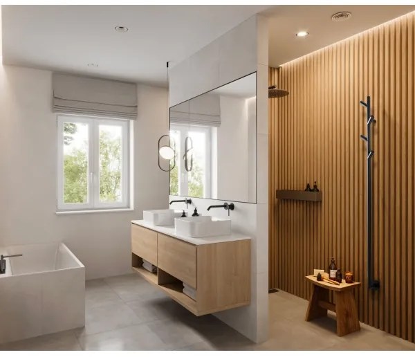 P.M.H. LS1B - Uscător electric pentru prosoape LISA 24W/230V 170 cm IP44 negru