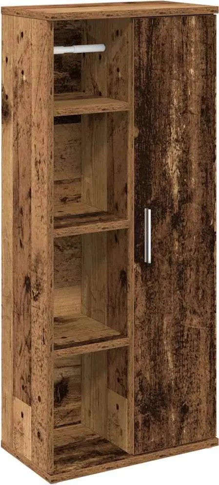 vidaXL Dulap de baie cu suport role, lemn vechi, 39x22x90 cm