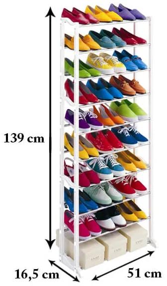 Pantofar cu 10 nivele - alb
