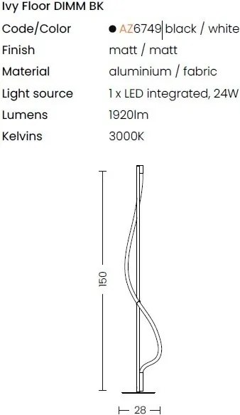 Lampadar LED design modern IVY