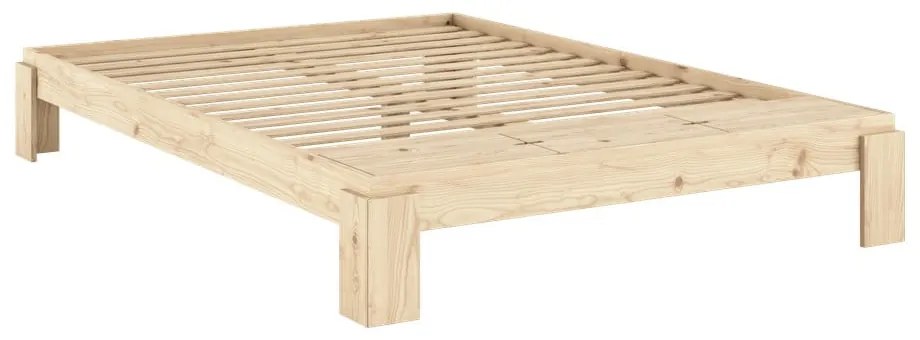 Pat matrimonial în culoare naturală din lemn de pin cu somieră 160x200 cm Layers – Karup Design