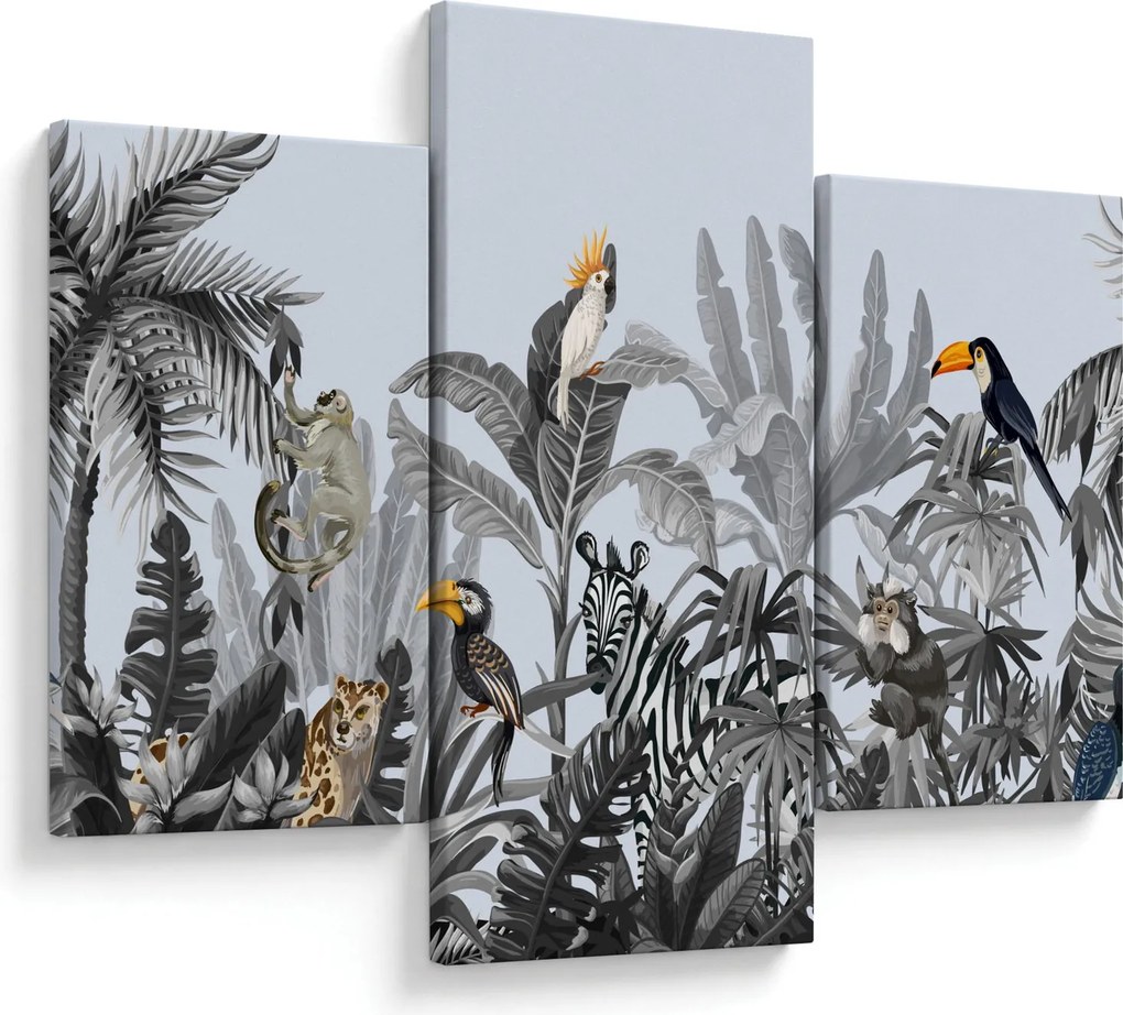 Tablou - Jungla ilustrată (90x60 cm)