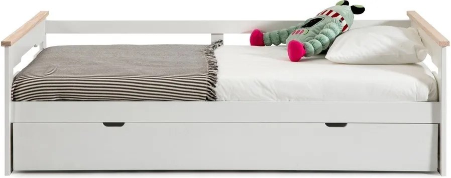 Pat cu extensie din lemn de pin alb pentru copii 90x190 cm Elisa - Marckeric