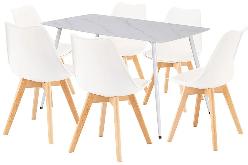 Ravena 6+1 set de sufragerie alb-alb