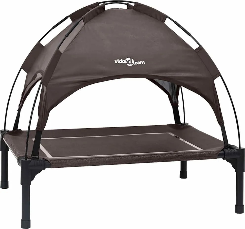 vidaXL Pat pentru câini Manual Maro 71 x 64 x 71 cm Oțel