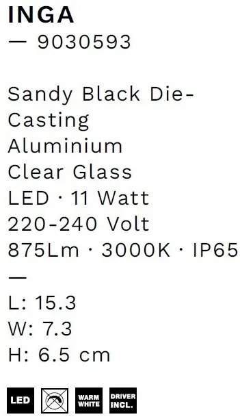 Aplica de perete LED iluminat exterior decorativ IP65 INGA