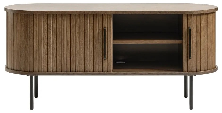 Masă TV maro cu aspect de lemn de stejar 120x56 cm Nola – Unique Furniture