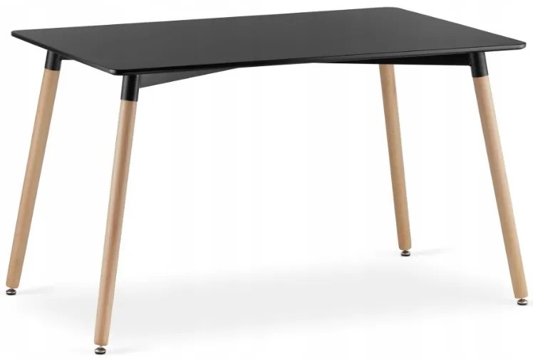 Set de sufragerie 1 + 4, masa ADRIA 120x80 negru + scaun DAREN NORI negru