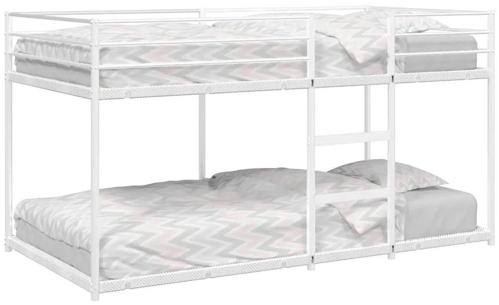 vidaXL Pat supraetajat fără saltea alb 80x200 cm oțel