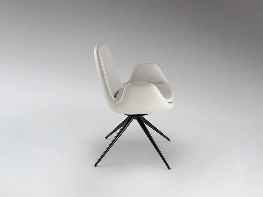 Scaun pivotant dining design elegant Zuna alb