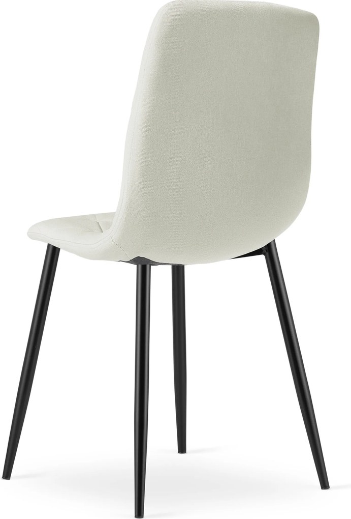 Crem scaun bucatarie LIBRA cu picioare negre