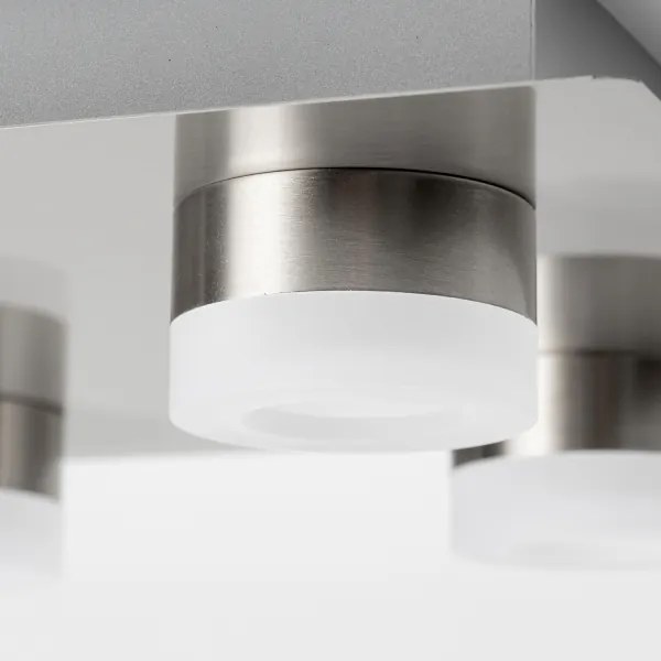 Plafonieră LED 4 x 4W, 230V, crom mat