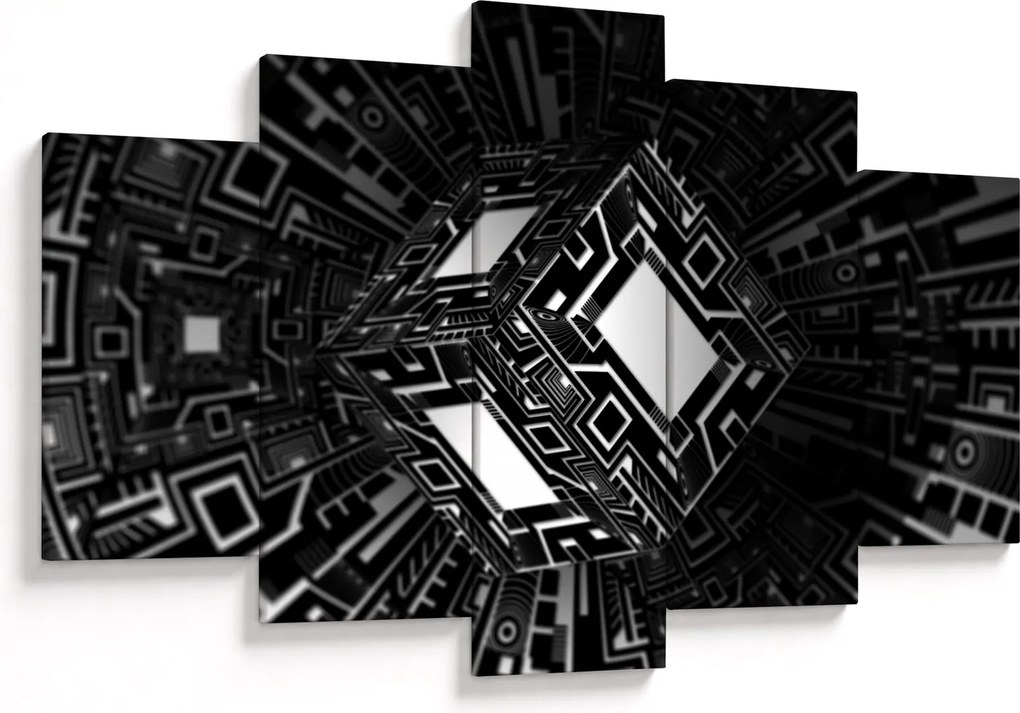 Tablou cu un cub abstract (150x105 cm)