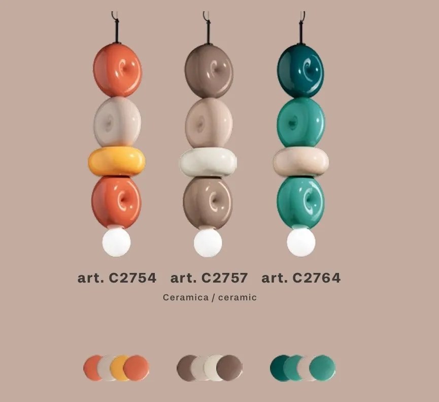 Lustra retro realizata manual din ceramica Bumbum