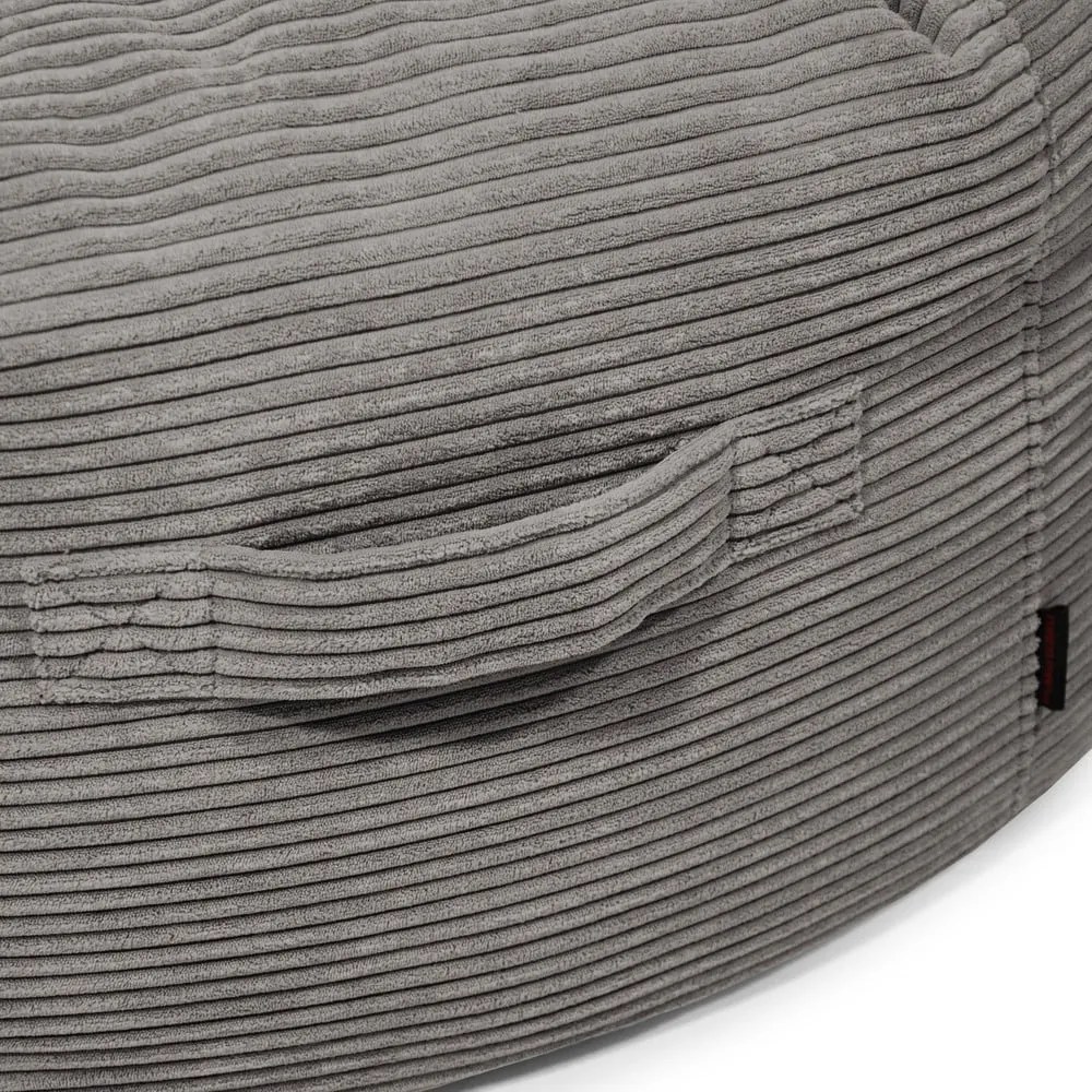 Fotoliu bean bag negru cu tapițerie din catifea reiată Roll 105 – SLOWDOWN