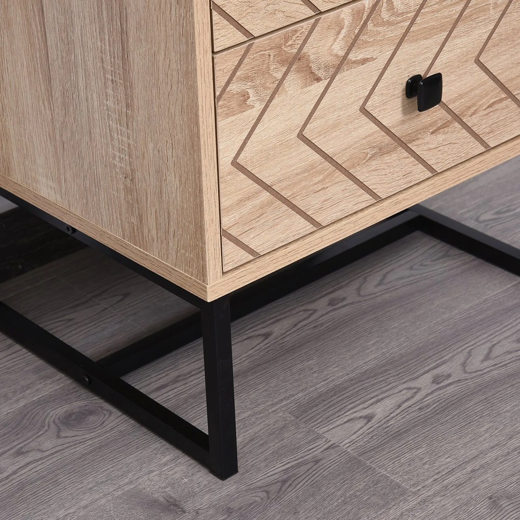 HomCom noptiera stil industrial, 2 sertare, 48x39,5x60cm | Aosom Romania