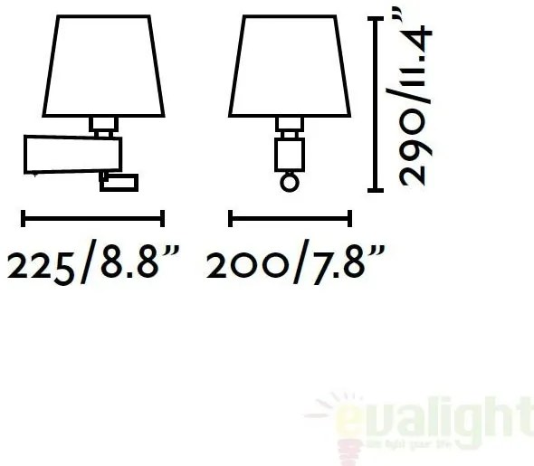 Aplica de perete moderna alba cu reader LED, ROOM 29976