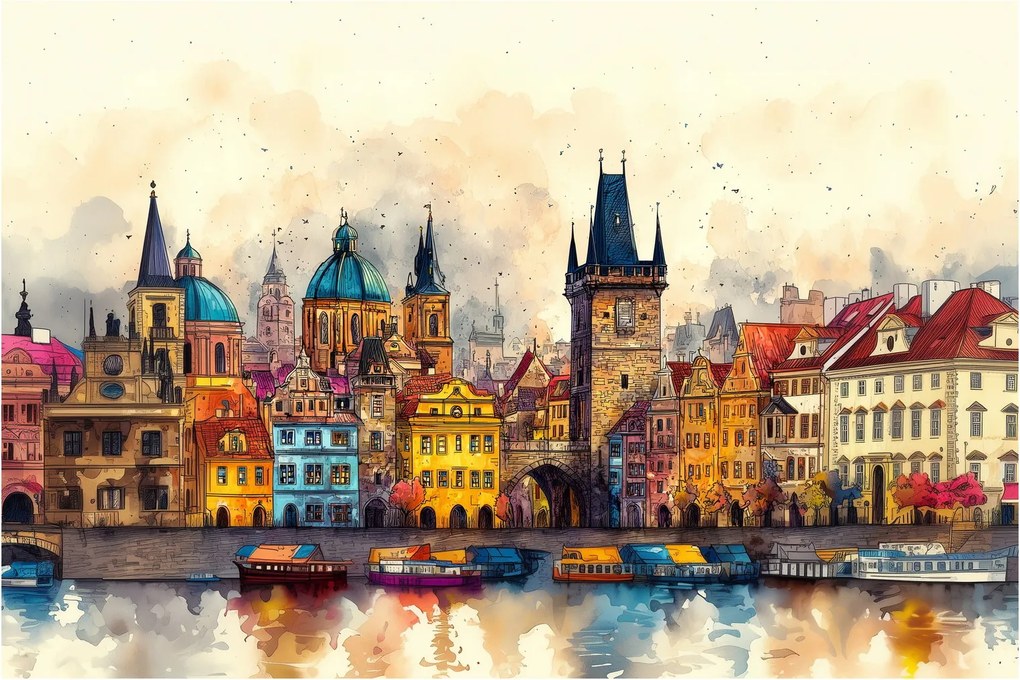 Tablou - Toamna în orașul pictat (90x60 cm)