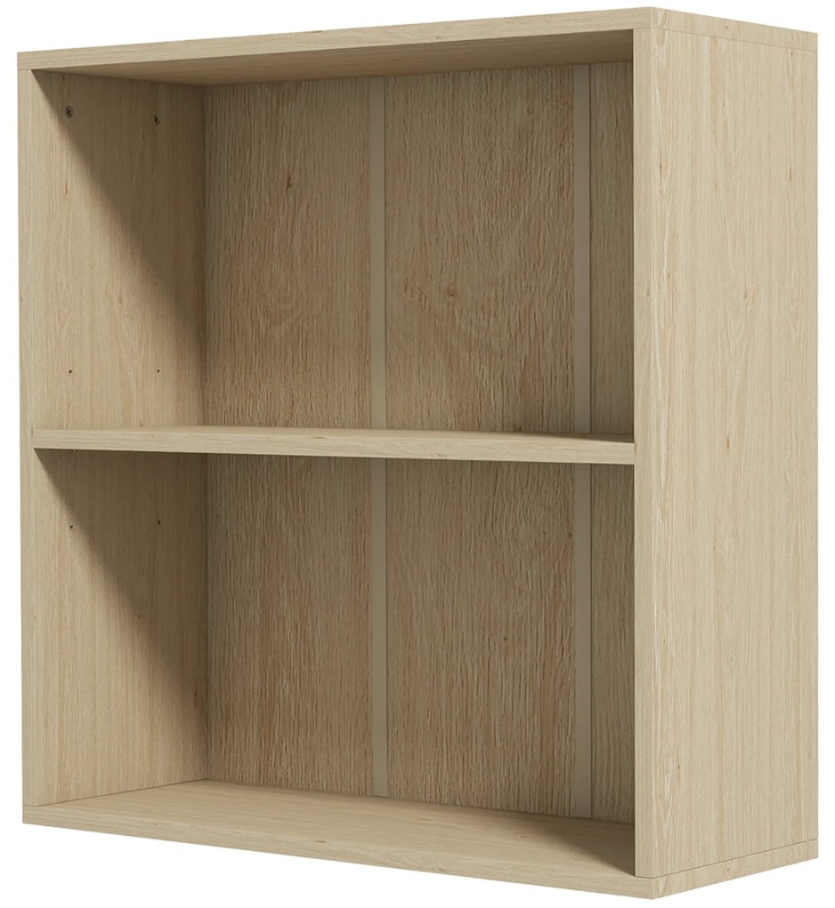 HOMCOM Bibliotecă raft de depozitare cu 2 compartimente și raft reglabil, 60 x 24 x 63 cm, efect lemn natural | Aosom Romania