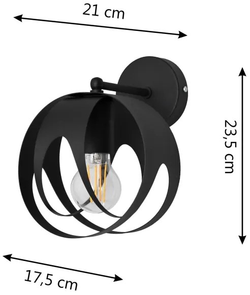 Aplică MOONLIGHT 1xE27/15W/230V neagră