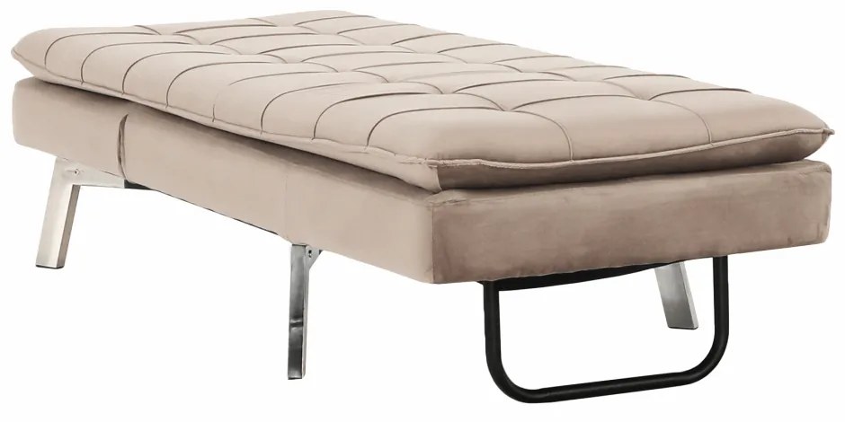 Fotoliu extensibil, gri maro TAUPE/crom, REMAN