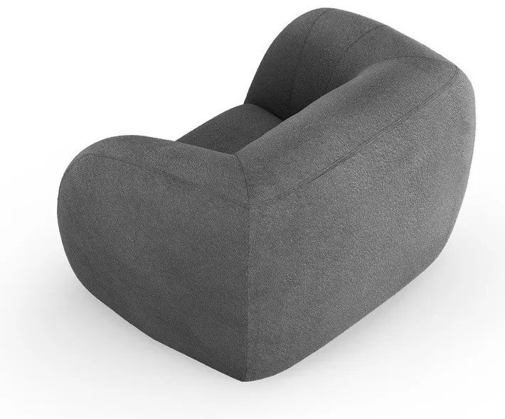 Fotoliu gri cu tapițerie din stofă bouclé Essen – Cosmopolitan Design