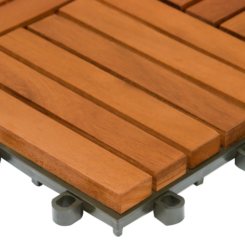 Deuba Tigla din lemn Quatro mozaic - set 11 piese, 30x30cm
