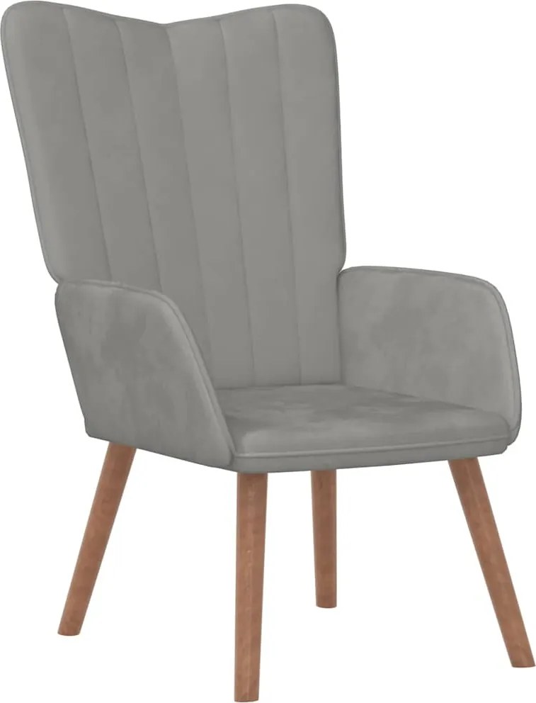 vidaXL Scaun de relaxare, gri deschis, catifea