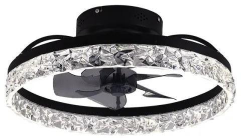 Plafonieră LED dimabilă cu ventilator LED/35W/230V 3000-6500K negru + telecomandă