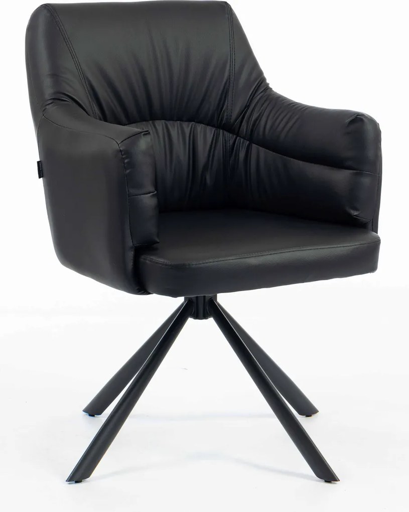 HR840 BAZĂ STEA Scaun Negru Piele Ecologica cu Bază Neagră