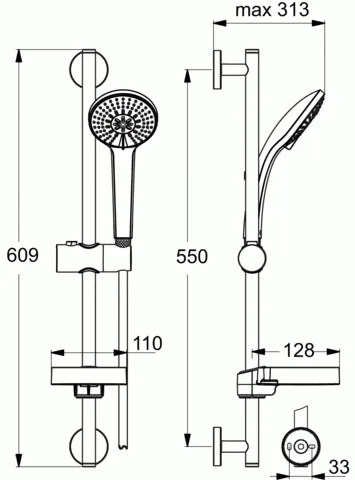 Set dus M3 cu trei functii Ideal Standard Idealrain, B9415AA