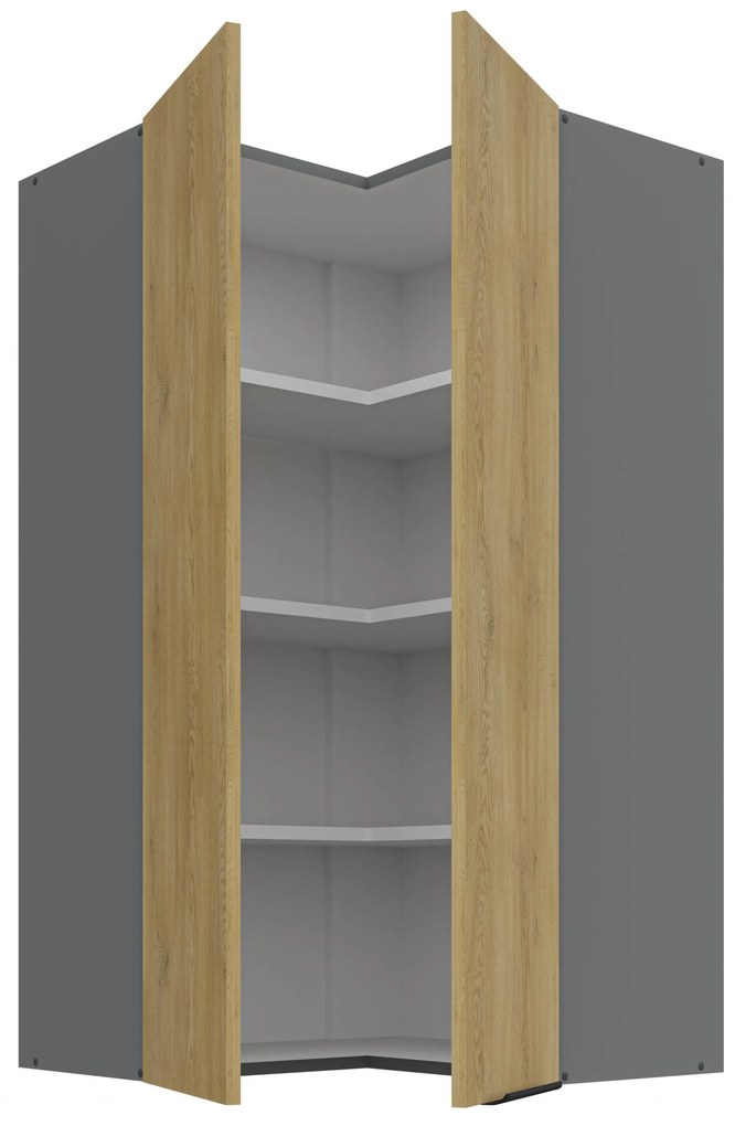 Dulap superior de bucătărie de colț Carminia 60x60 GN-108 2F (90) (stejar cremona + antracit). 1127939