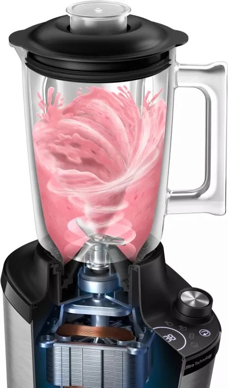 La mâna a doua: Blender Philips HR3760/00, 1500W, 2L, ProBlend Ultra, Viteza mare, Pulse, Aplicatie NutriU, Negru