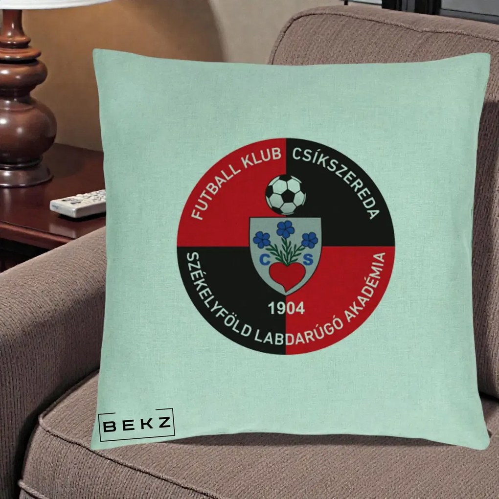 Perna Personalizata FK Csikszereda 1904 Fotbal, 40x40 cm, Verde Menta, Husa Detasabila, Perna Inclusa, BEKZ®