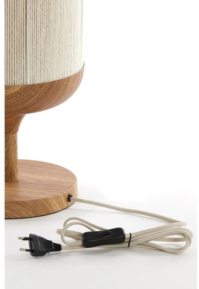 Veioză în culoare naturală cu abajur textil (înălțime 50 cm) Dania – Light &amp; Living