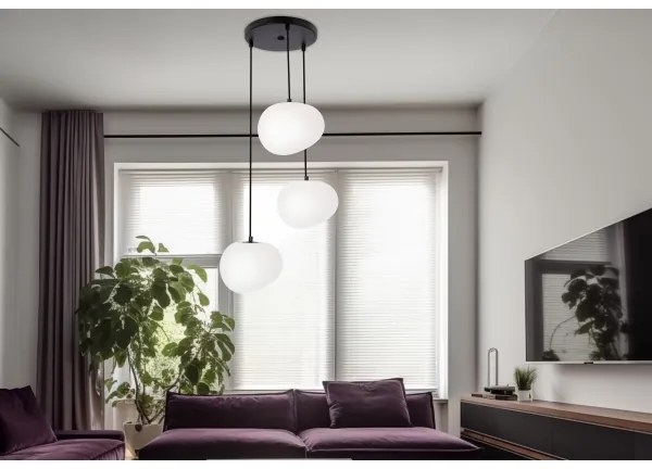 Lustră pe cablu STONES 3xE27/40W/230V