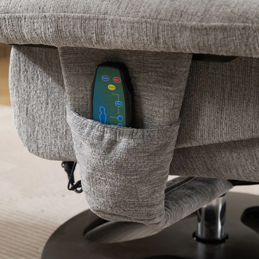 Fotoliu confortabil de relaxare cu funcție de masaj și încălzire, Gri | Aosom Romania