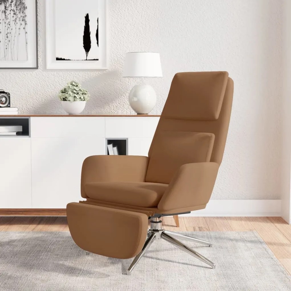 3097786 vidaXL Scaun de relaxare cu taburet, gri taupe, microfibră