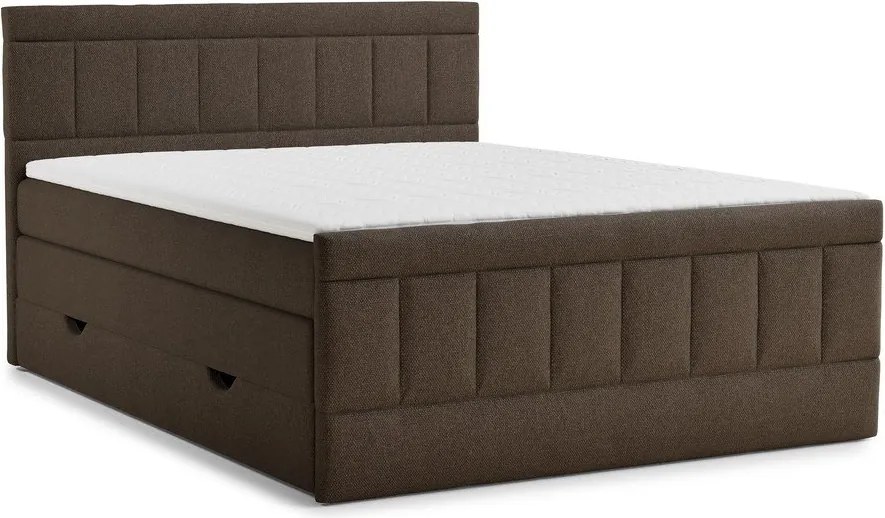 Pat boxspring maro cu spațiu de depozitare 180x200 cm Caya – Maison de Rêve