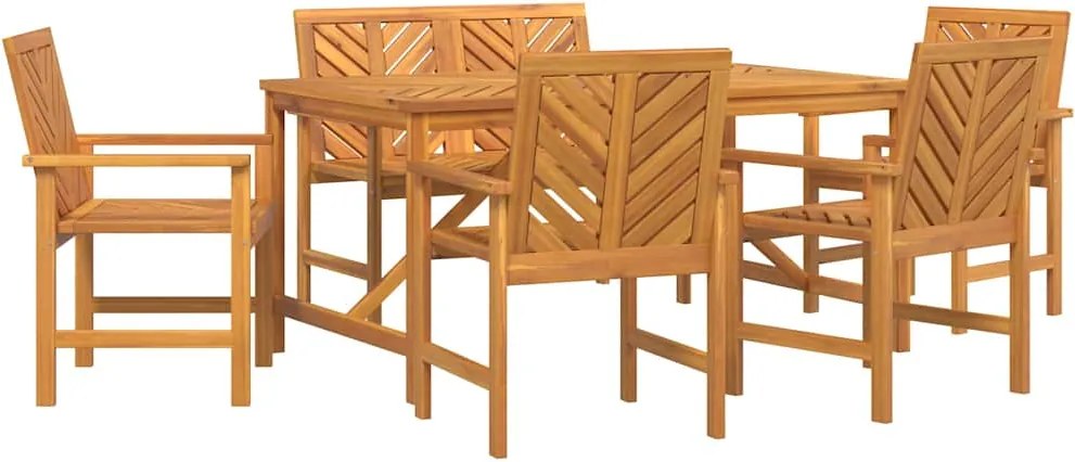 vidaXL Set de masă pentru grădină 6 pcs Maro Lemn Solid de Acacia