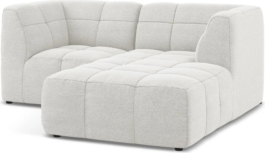 Colțar alb cu tapițerie din țesătură bouclé (cu colț pe partea dreaptă/cu șezlong) Aloha – Makamii