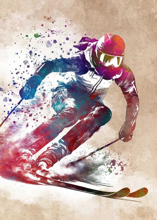 Ilustrație Ski sport art, Justyna Jaszke